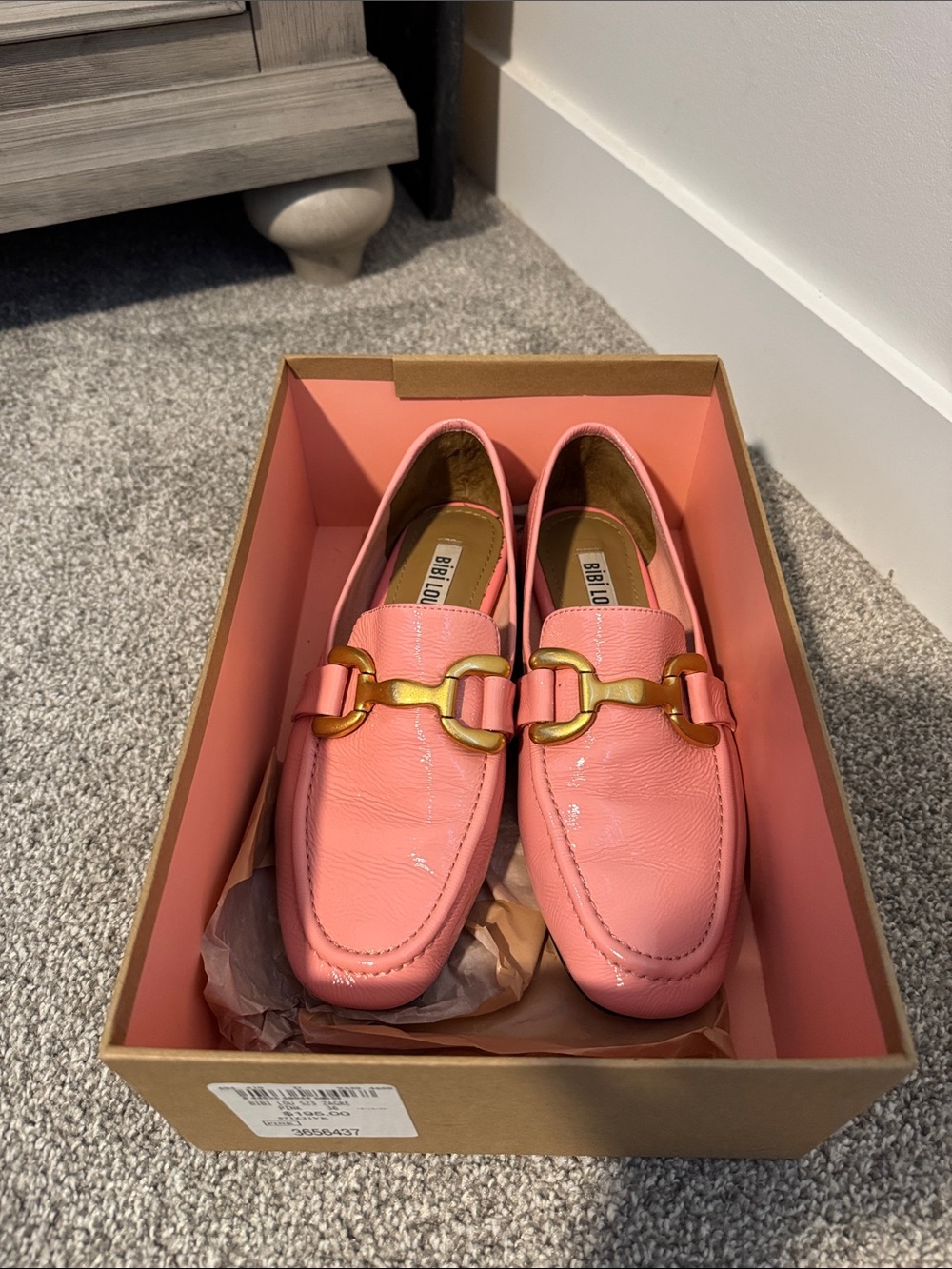BB LOU Pink Leather Horsebit Loafers